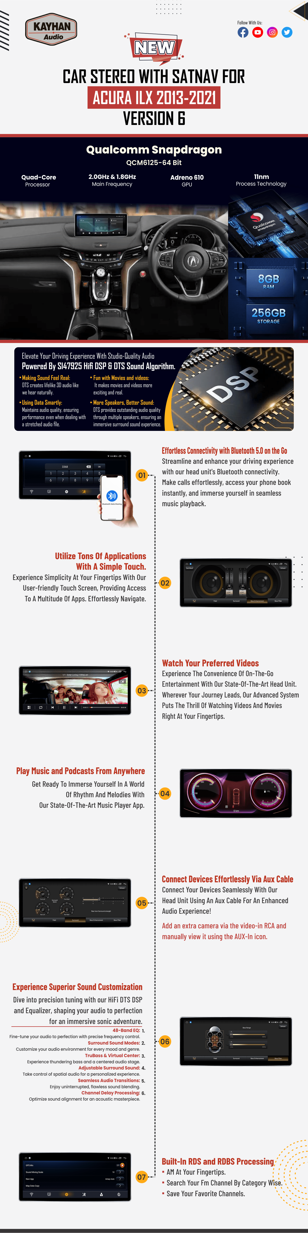 Kayhan Acura ILX 2013-2021 Car Stereo