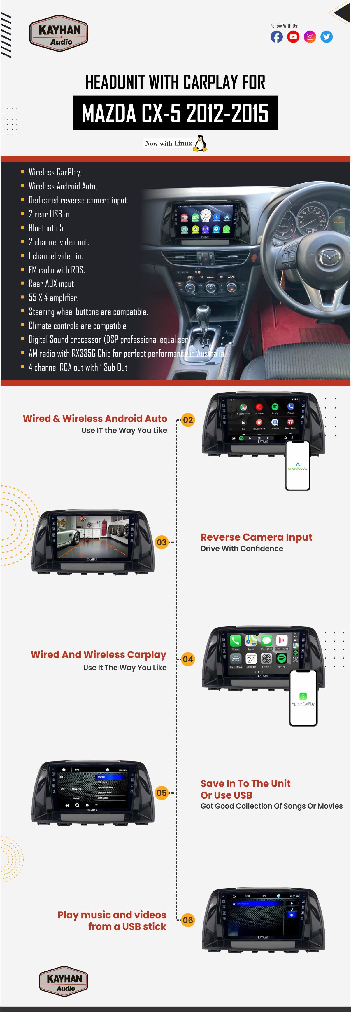 Headunit With Carplay For Mazda CX-5 2012-2015 | 9INCH