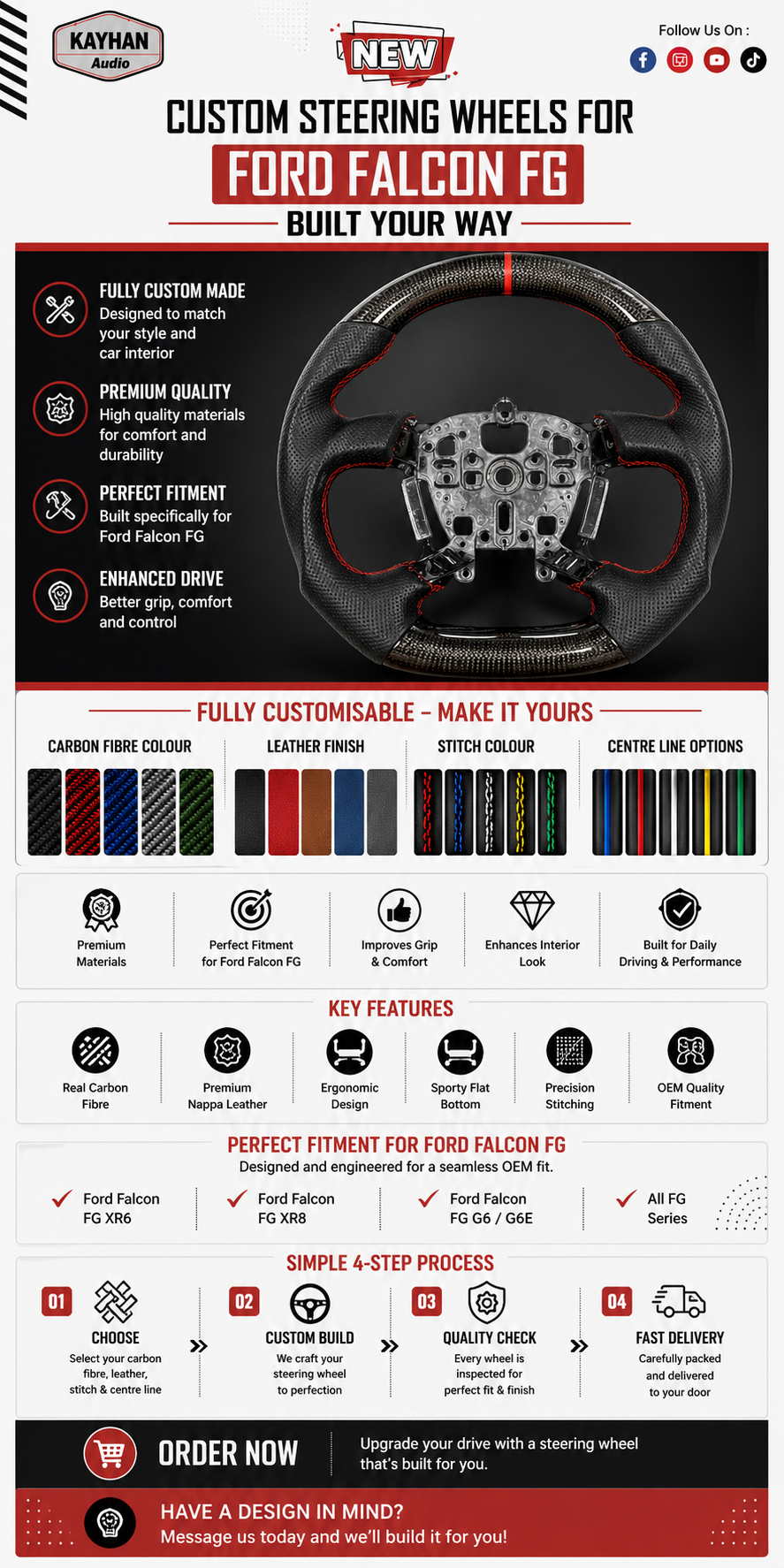 Ford Falcon FG Steering Wheel