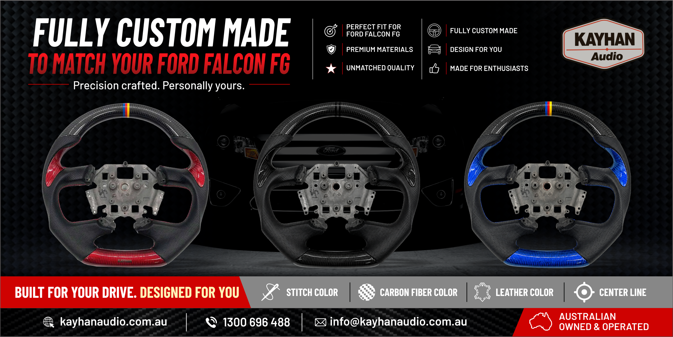 Custom FG steering wheel leather and stitching options
