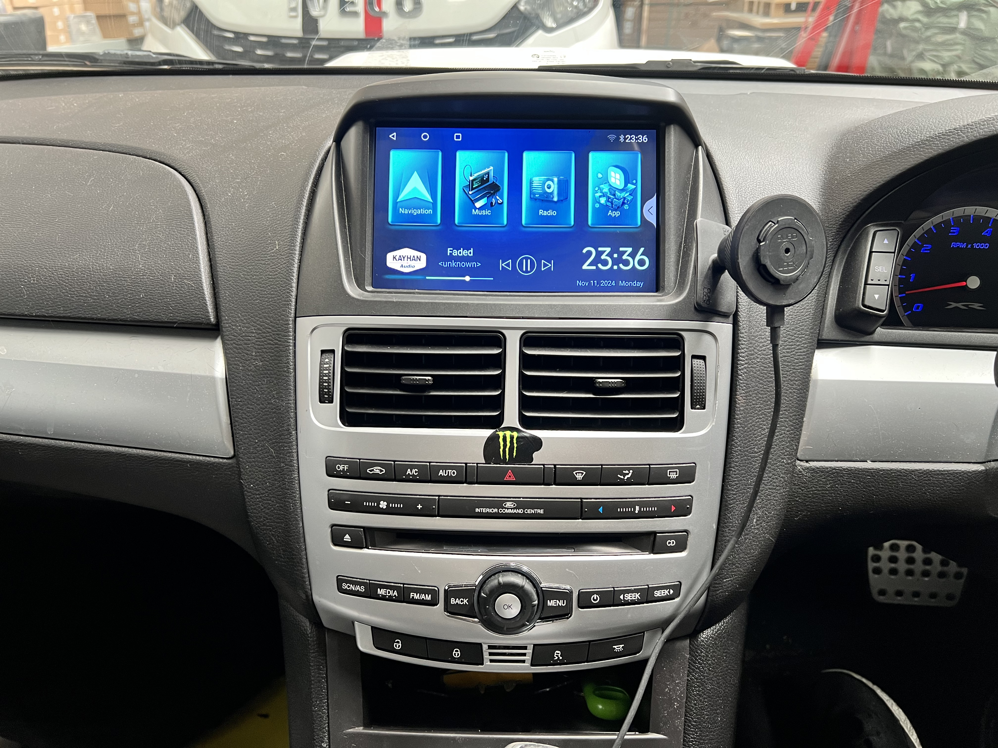 Netflix streaming on Kayhan Audio Version 6 head unit installed in Ford Falcon FG MK2 with gloss black fascia