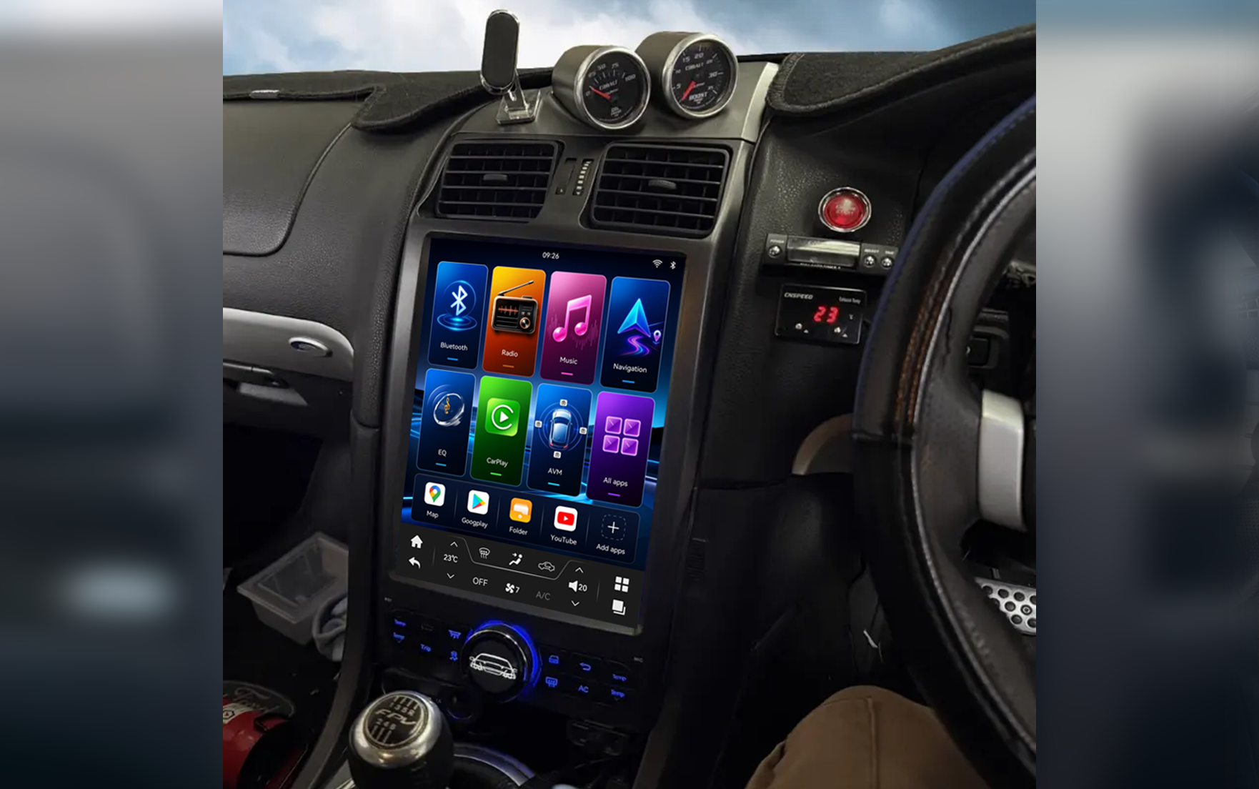 Qualcomm Snapdragon processor with 8GB RAM and 256GB storage in Ford BA BF Falcon SX SY Territory 12.1 inch head unit