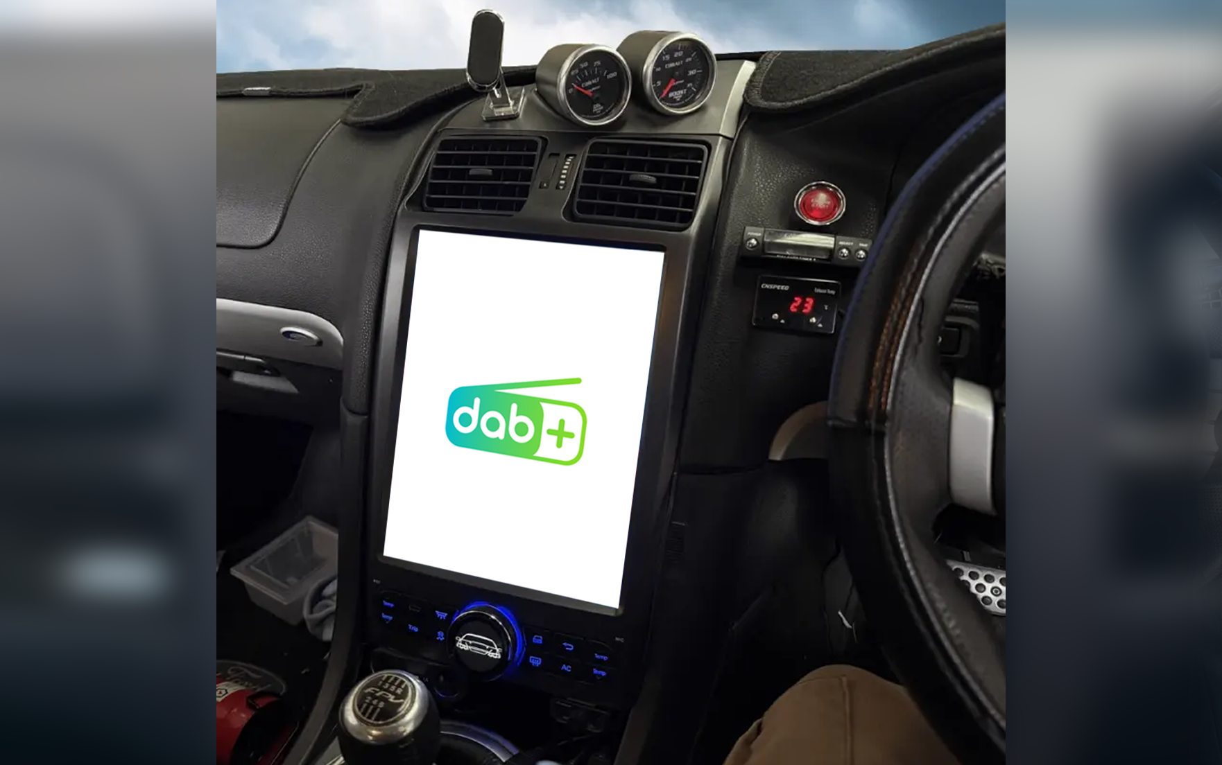 Streaming apps and DAB+ digital radio on Ford Falcon Territory 12.1 inch stereo